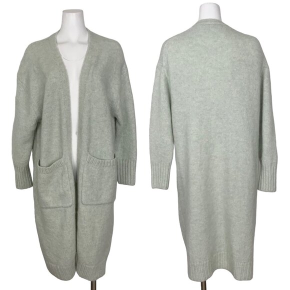 Zara Long Knit Cardigan Duster Sweater XS/S Long Sleeve Open Front Oversized - Picture 1 of 12